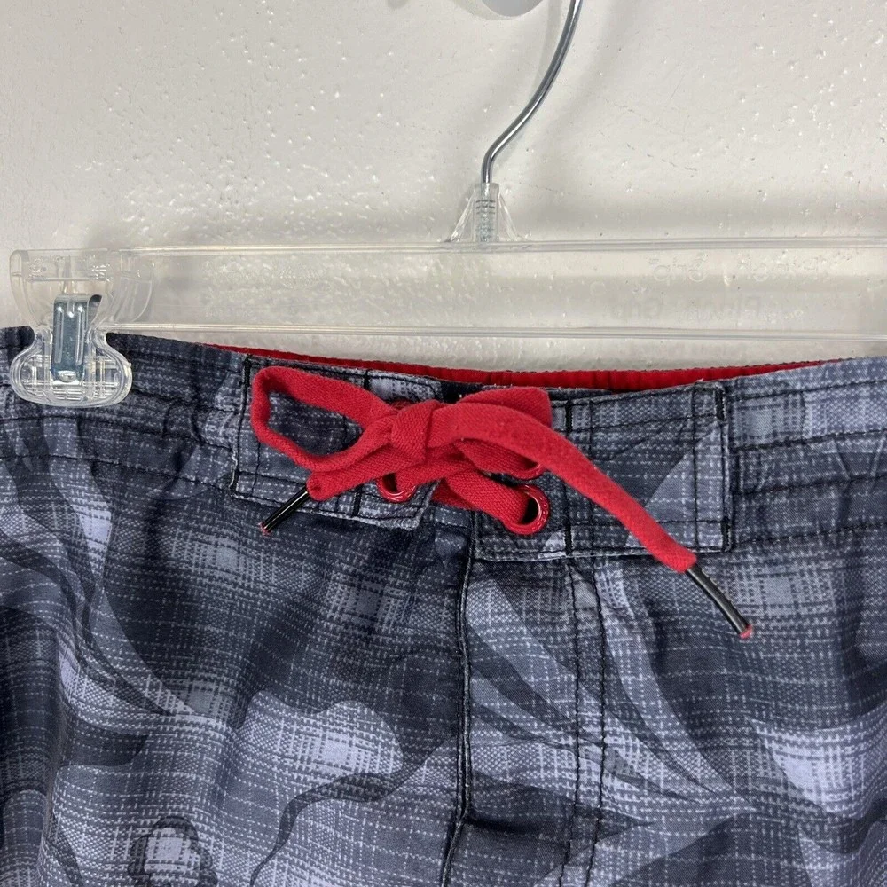 Speedo Shorts Men Large Grey Floral Plaid Board Beach Swim Surf Active Bottoms